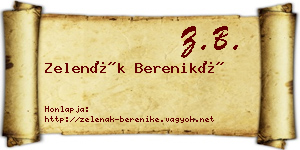 Zelenák Bereniké névjegykártya